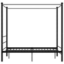 vidaXL fekete fém baldachinos ágykeret 140 x 200 cm