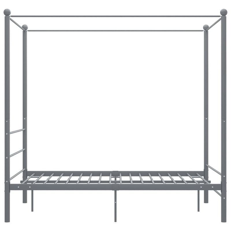 vidaXL szürke fém baldachinos ágykeret 140 x 200 cm