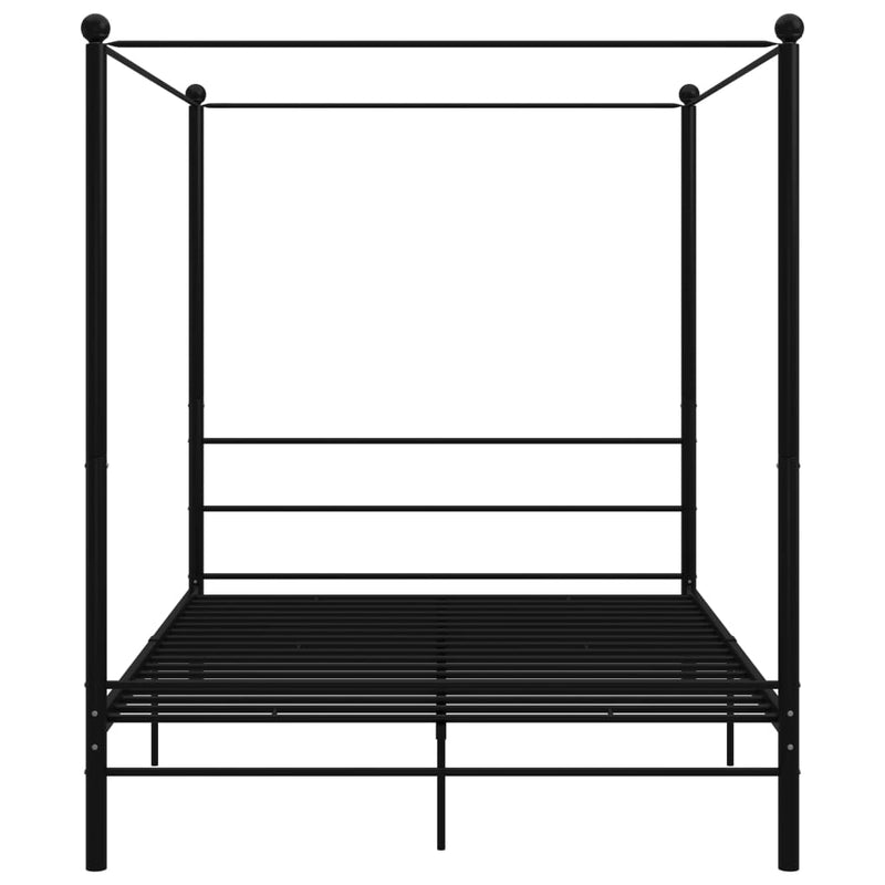 vidaXL fekete fém baldachinos ágykeret 160 x 200 cm