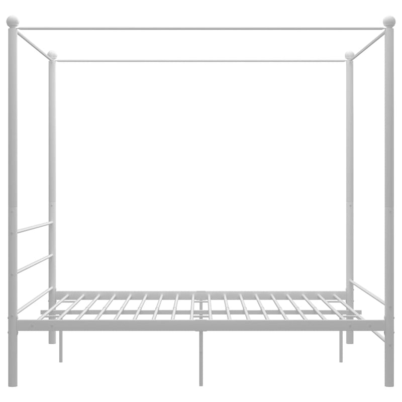 vidaXL fehér fém baldachinos ágykeret 160 x 200 cm