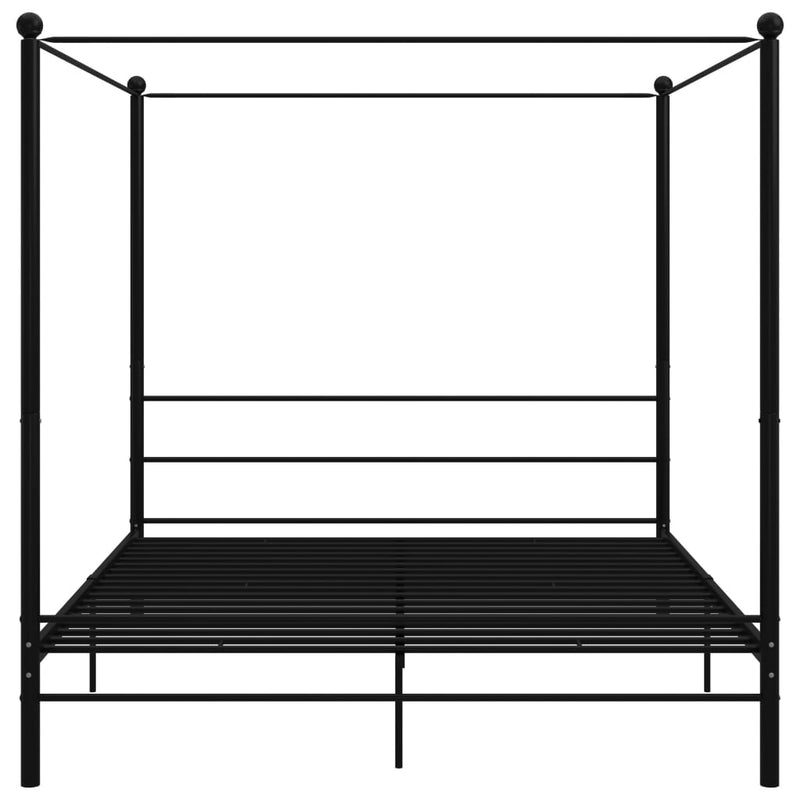 vidaXL fekete fém baldachinos ágykeret 180 x 200 cm