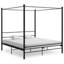 vidaXL fekete fém baldachinos ágykeret 200 x 200 cm
