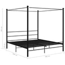 vidaXL fekete fém baldachinos ágykeret 200 x 200 cm