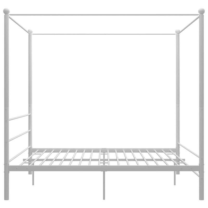 vidaXL fehér fém baldachinos ágykeret 200 x 200 cm