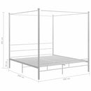 vidaXL fehér fém baldachinos ágykeret 200 x 200 cm