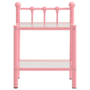 vidaXL 2 db rózsaszín és átlátszó fém és üveg éjjeliszekrény