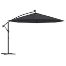 vidaXL fekete konzolos napernyő LED-világítással 350 cm