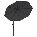 vidaXL fekete konzolos napernyő LED-világítással 350 cm
