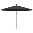 vidaXL fekete konzolos napernyő LED-világítással 350 cm