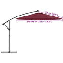 vidaXL bordóvörös konzolos napernyőponyva 350 cm