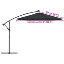 vidaXL fekete konzolos napernyőponyva 350 cm