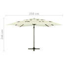 vidaXL 4 szintes homokszínű napernyő alumíniumrúddal 250 x 250 cm