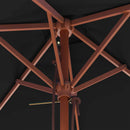 vidaXL fekete kültéri napernyő farúddal 150 x 200 cm