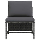 vidaXL szürke elemes polyrattan középső kanapé párnákkal