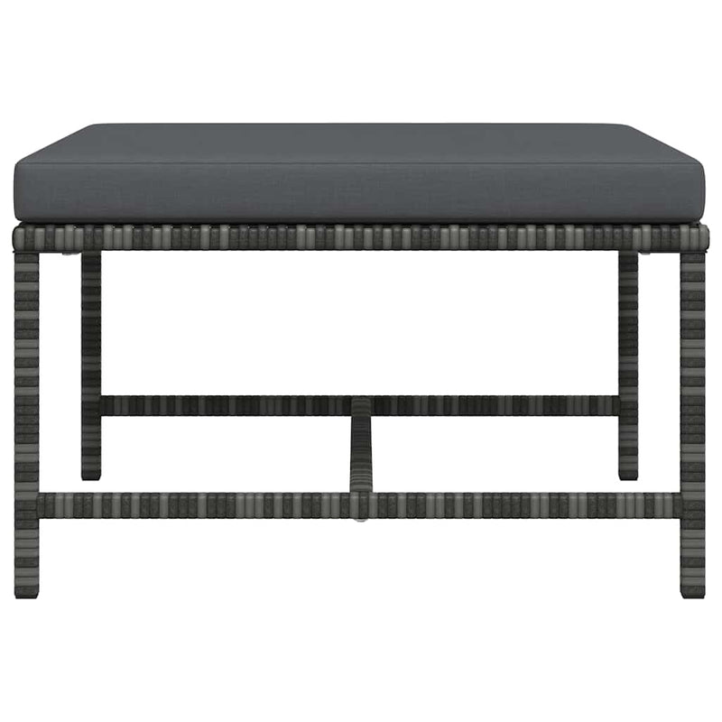 vidaXL szürke polyrattan elemes lábtartó párnával