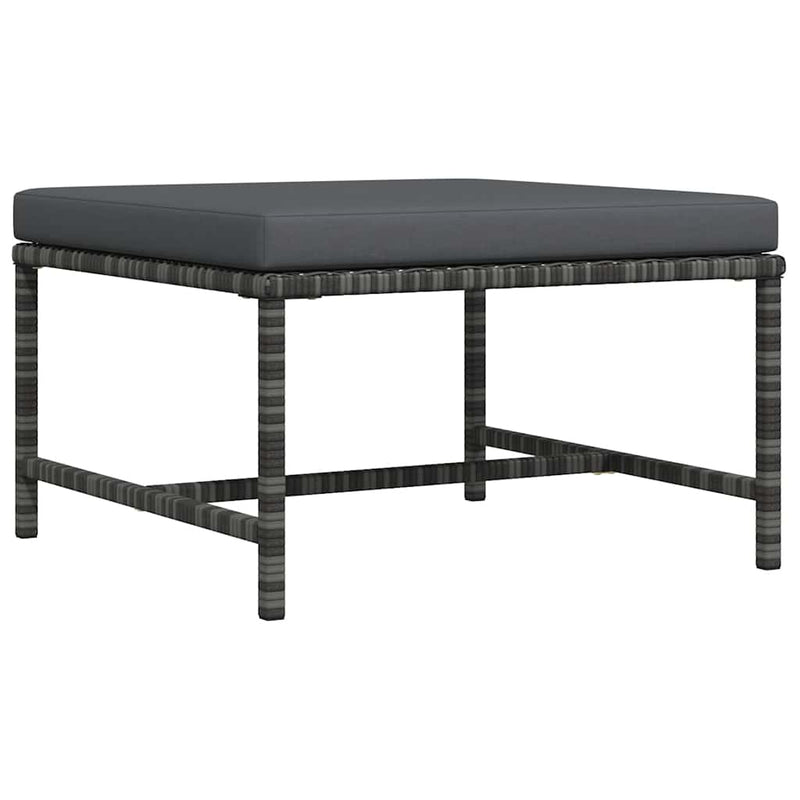 vidaXL szürke polyrattan elemes lábtartó párnával