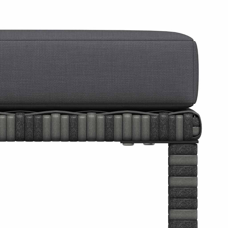 vidaXL szürke polyrattan elemes lábtartó párnával