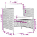 vidaXL szürke polyrattan kerti kanapé párnákkal
