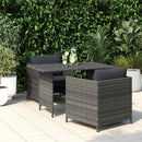 vidaXL szürke polyrattan kerti étkezőasztal 110 x 70 x 65 cm