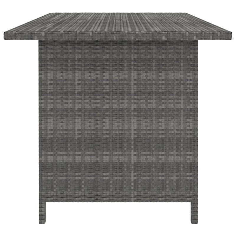 vidaXL szürke polyrattan kerti étkezőasztal 110 x 70 x 65 cm