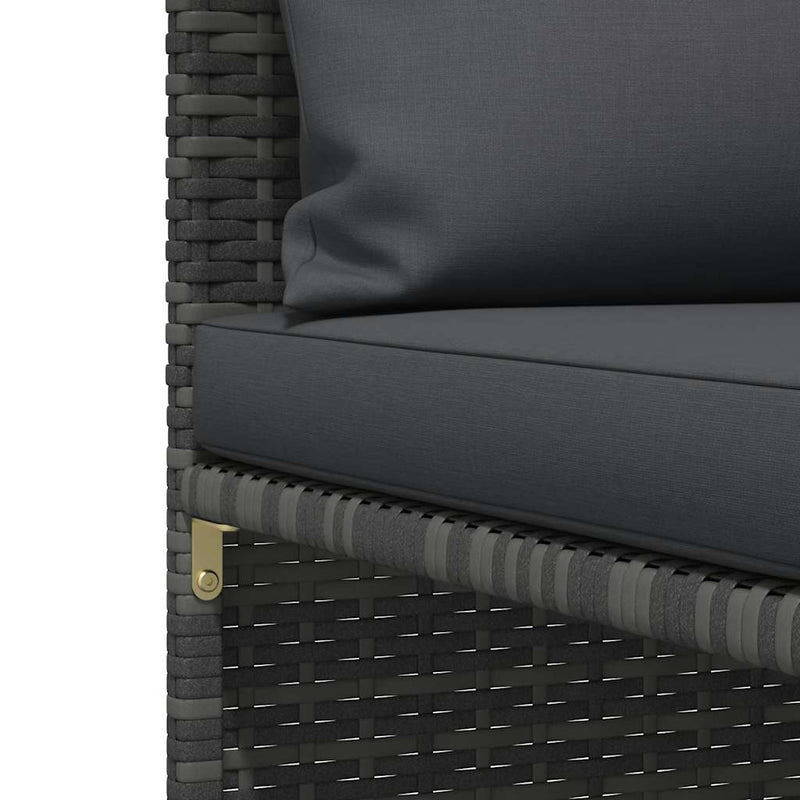 vidaXL szürke kétszemélyes polyrattan kerti kanapé párnákkal