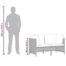 vidaXL szürke kétszemélyes polyrattan kerti kanapé párnákkal