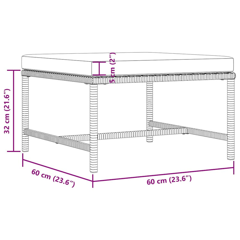 vidaXL 3 részes szürke polyrattan kerti ülőgarnitúra párnákkal