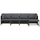 vidaXL 4 részes szürke polyrattan kerti ülőgarnitúra párnákkal