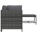 vidaXL 4 részes szürke polyrattan kerti ülőgarnitúra párnákkal