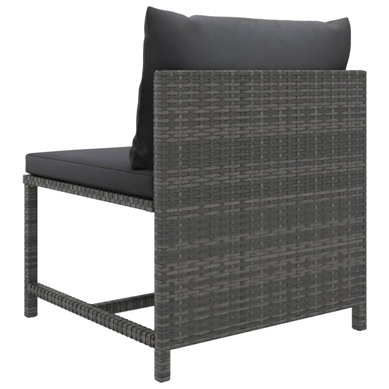 vidaXL 5 részes szürke polyrattan kerti ülőgarnitúra párnákkal