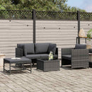 vidaXL 4 részes szürke polyrattan kerti kanapészett párnákkal