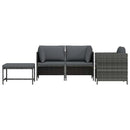 vidaXL 4 részes szürke polyrattan kerti kanapészett párnákkal