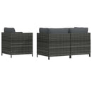 vidaXL 4 részes szürke polyrattan kerti kanapészett párnákkal