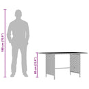 vidaXL fekete polyrattan kerti étkezőasztal 110 x 70 x 65 cm