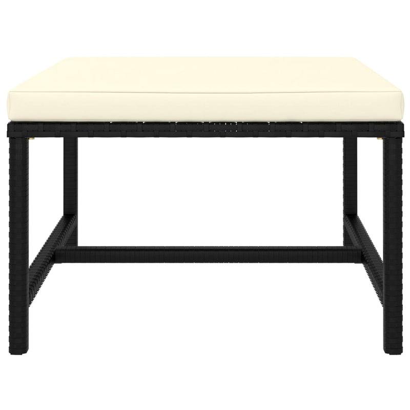 vidaXL 3 részes fekete polyrattan kerti ülőgarnitúra párnával