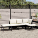 vidaXL 5 részes fekete polyrattan kerti kanapészett párnákkal