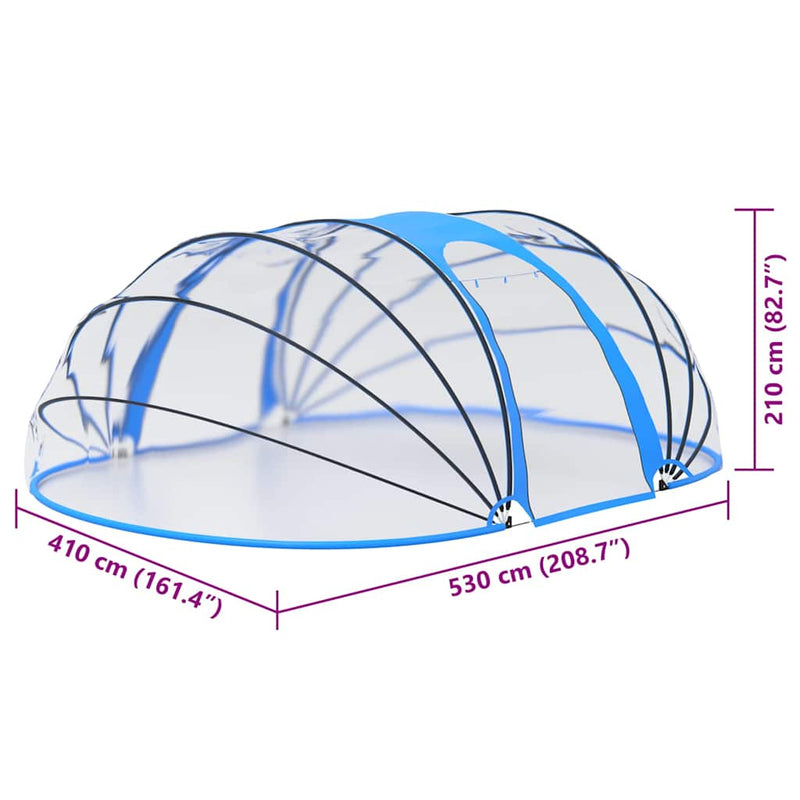 vidaXL ovális medencekupola 530 x 410 x 210 cm