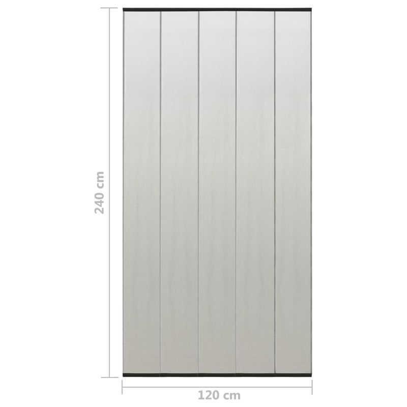 vidaXL fekete szúnyogháló ajtóra 5 részes hálós függönnyel 120x240 cm