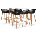 vidaXL 7 részes fehér és fekete bárszett