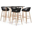 vidaXL 5 részes fekete bárszett