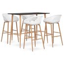 vidaXL 5 részes fekete és fehér bárszett