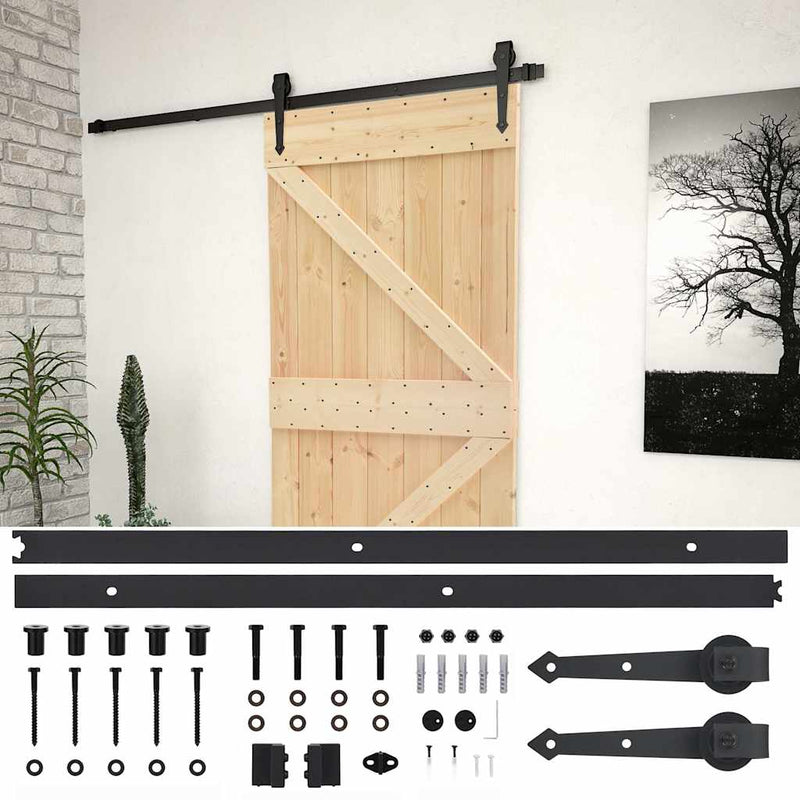 vidaXL tömör fenyőfa tolóajtó fémszerelék szettel 80 x 210 cm