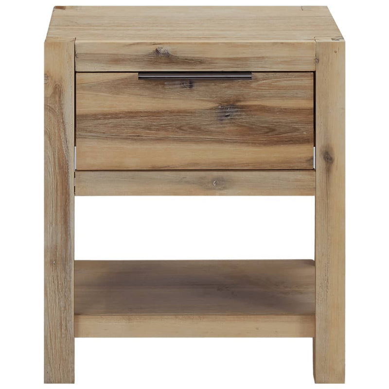 vidaXL 2 db tömör akácfa fiókos éjjeliszekrény 40 x 30 x 48 cm