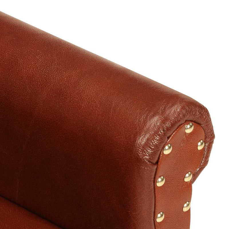 vidaXL barna valódi bőr kagylófotel