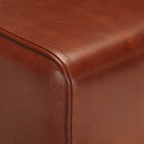 vidaXL barna valódi bőr és tömör mangófa tornapad 58 cm