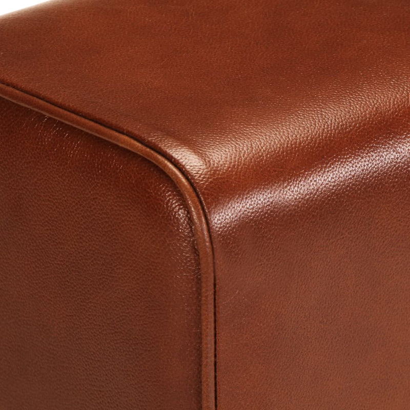 vidaXL barna valódi bőr és tömör mangófa tornapad 38 cm