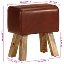 vidaXL barna valódi bőr és tömör mangófa tornapad 38 cm