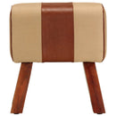 vidaXL barna valódi bőr és tömör mangófa tornapad 38 cm