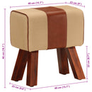 vidaXL barna valódi bőr és tömör mangófa tornapad 38 cm