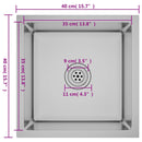 vidaXL kézzel készült rozsdamentes acél mosogató szűrővel